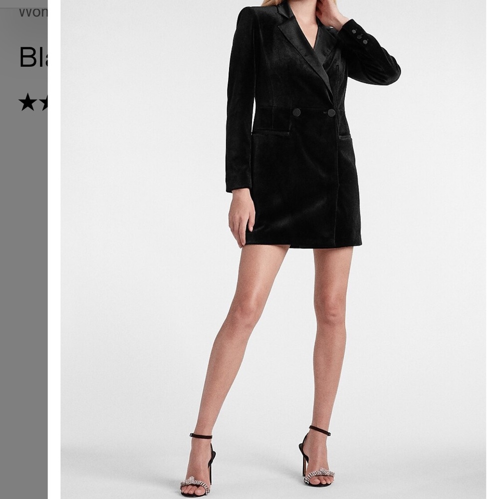 NWT Black Velvet Blazer Jacket Dress